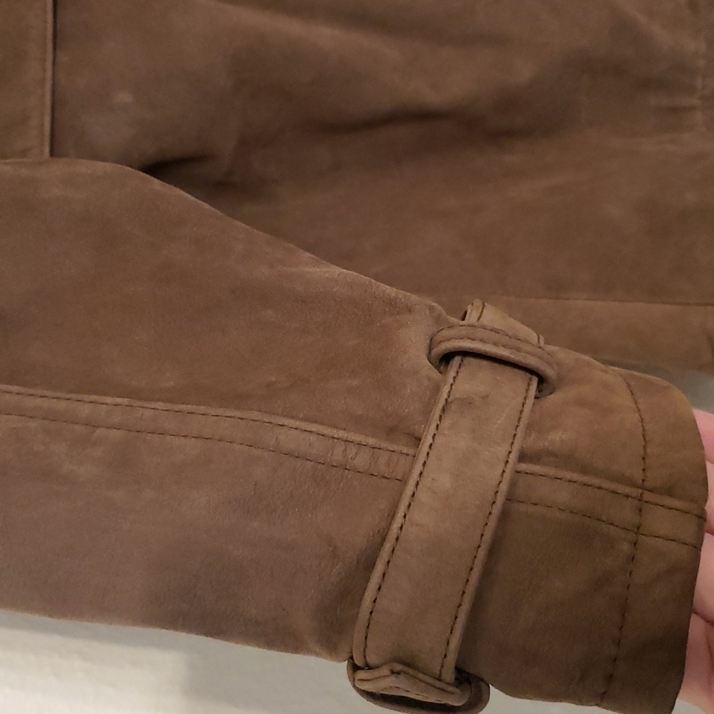 Vintage 100% Suede Trench Coat - Picture 6 of 9